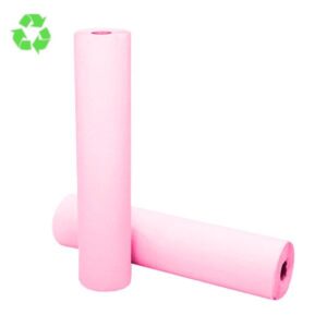 Papel Camilla color Rosa Reciclado 1 Capa 80 metros Ancho 58cm 6 Rollos