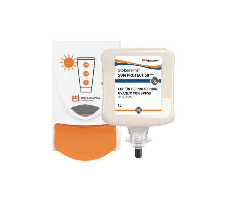 Pack Brunz. Crema de Protección Solar Stokoderm Sun Protect 50. Pack 1 dispensador + 1 carga de 1000ml.