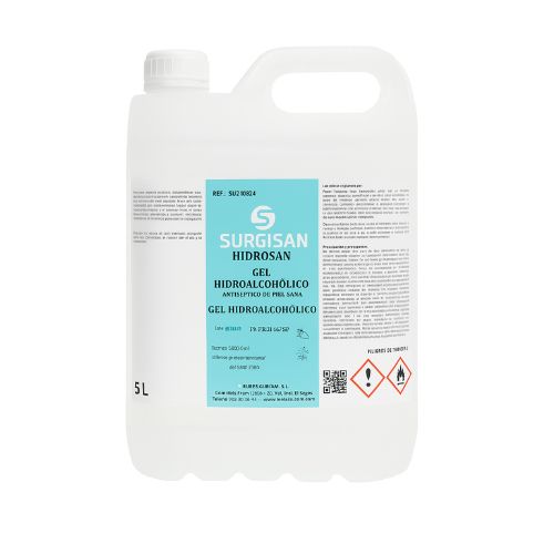 Gel Hidroalcoholico HIDROSAN 5 Litros/ 2 Unidades.