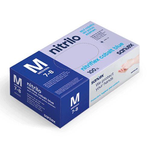 Guantes Nitrilo Azul Sin Polvo Santex. 1000 unidades.